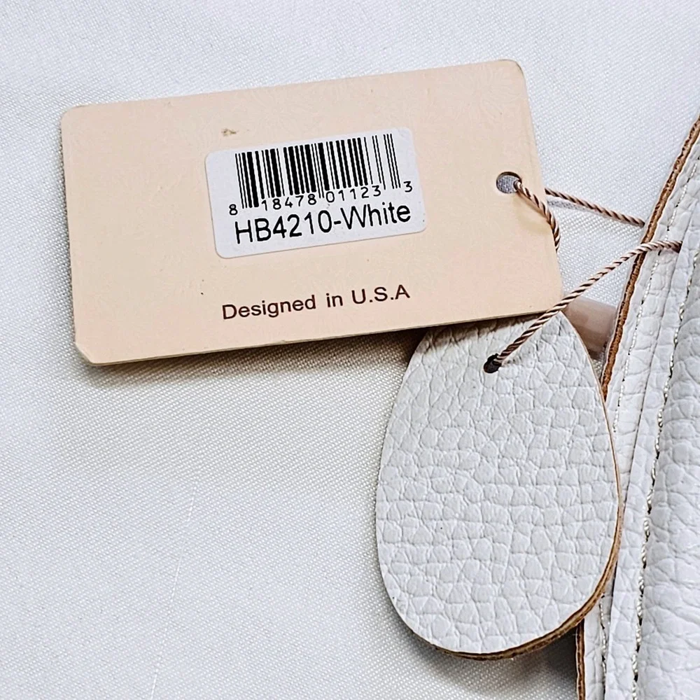 Mellow World White Pebble Faux Leather Satchel HB4210‎ Top Handle Bag